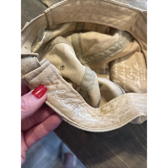 Outer Banks NC Beige Yellow 100% Cotton Embroidered Hat Cap Lockee Headwear - Picture 5 of 6